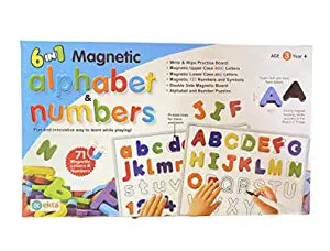 G.FIDEL 6 in1 Fun Alphabets - 73 Magnetic Letters Numbers for Kids with Board, Foam-Made & Phonics Spelling Guide, ABCD Learning Educational Toys for 3 4 5 Years Boys Girls Toy GFIDEL 