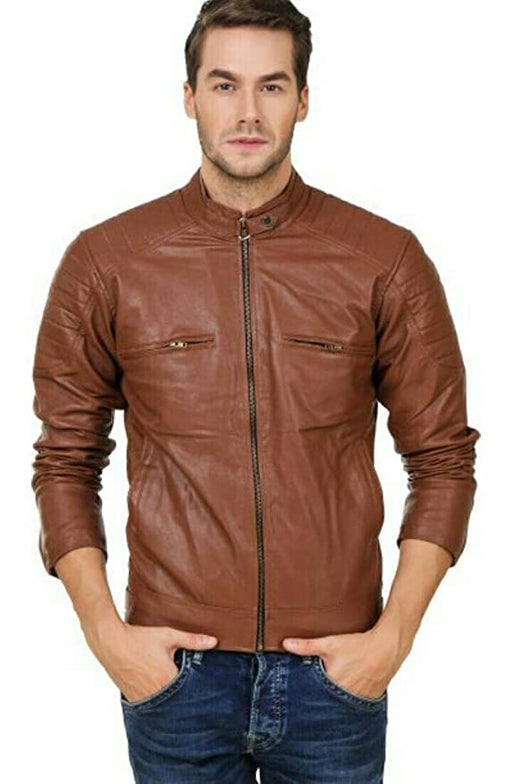 Garmadian Brown Pu Leather Jacket for Men, Boys Jackets Demind Fashion 
