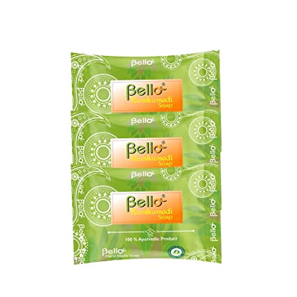 Bello Kumkumadi Soap - Hand Crafted Glycerin soap Pack of 3 Personal Care Bello Herbals 