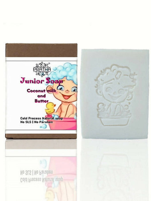 Pratha Junior Soap | Coconut Milk & Butter | Cold Process Handmade Soap Handmade Soap Pratha Naturals 