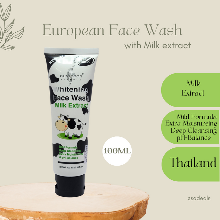 European Formula Whitening Face Wash Milk Extract 100ml 5