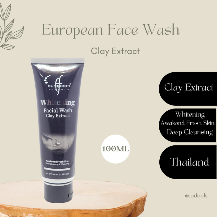 European Formula Whitening facial wash clay extract 100ml 5