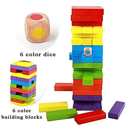 G.FIDEL Hardwood Colourful Block Stacking Tower Game for Age 6 and up Toy GFIDEL 