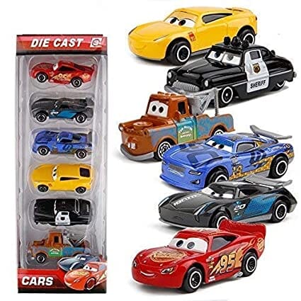 G.FIDEL New 6pcs Deesney Pixar Cars Lighting McQueen Mater Diecast Cars Kid Toy Set Playset(Multicolor) Toy GFIDEL 