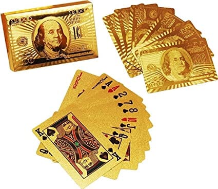 G.Fidel Gold Plated Poker Playing Cards, Classic PVC Poker Table Cards,(Gold, 54 Cards) Toy GFIDEL 
