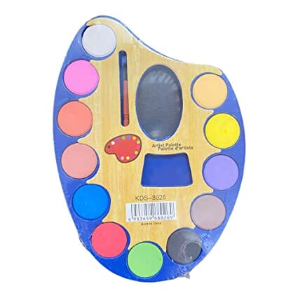 G.FIDEL Large Artistic Palette with 12 Water Color and Paint Brush for Kids Toy GFIDEL 