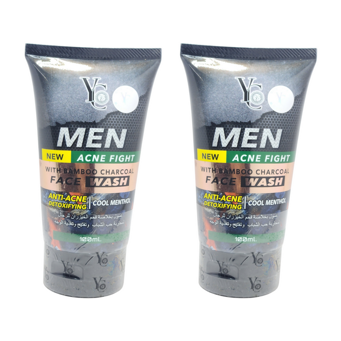 YC Men New Acne Fight With Bamboo Charcoal Face Wash 100 ml 3