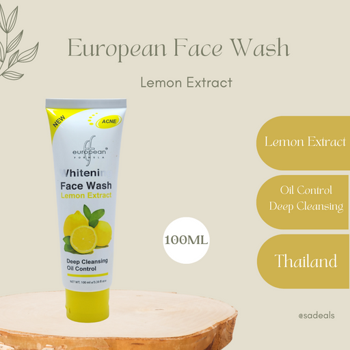 European Formula Whitening Face wash Lemon  Extract 100ml 5