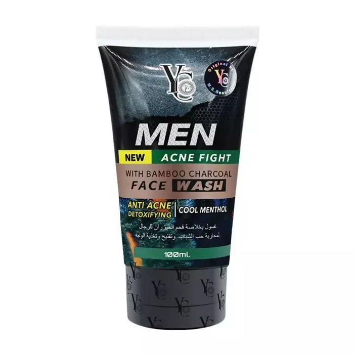 YC Men New Acne Fight With Bamboo Charcoal Face Wash 100 ml 1