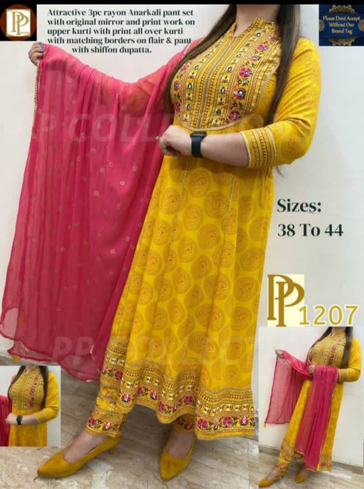 Rayon Kurti With Palazzo And Dupatta In Yellow Colour Apparel & Accessories Globuschoicein 