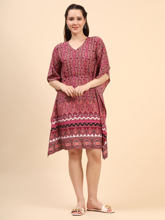 Women's printed Short Kaftan in Crepe Clothing Ruchi Fashion XS 