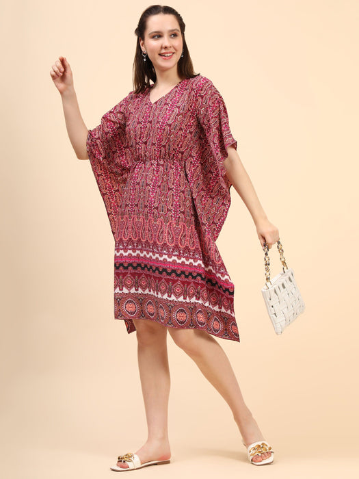 Women's printed Short Kaftan in Crepe Clothing Ruchi Fashion XL 