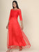 Women's Pleat Draped Red Gown Clothing Ruchi Fashion S 