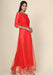 Women's Pleat Draped Red Gown Clothing Ruchi Fashion M 