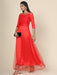 Women's Pleat Draped Red Gown Clothing Ruchi Fashion L 