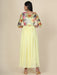 Women's Lemon gown in georgette and Sunflower print Net Yoke Clothing Ruchi Fashion 