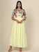 Women's Lemon gown in georgette and Sunflower print Net Yoke Clothing Ruchi Fashion S 