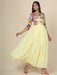 Women's Lemon gown in georgette and Sunflower print Net Yoke Clothing Ruchi Fashion L 
