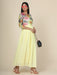 Women's Lemon gown in georgette and Sunflower print Net Yoke Clothing Ruchi Fashion XL 