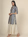 Women's Grey Foil Print Mandarin Collar Kurti Clothing Ruchi Fashion S 
