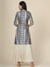 Women's Grey Foil Print Mandarin Collar Kurti Clothing Ruchi Fashion XL 