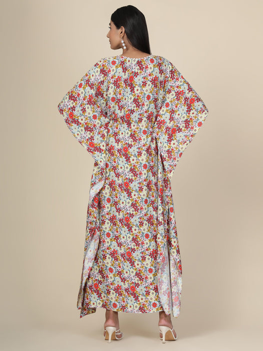 Women's Floral print Rayon Kaftan in grey base Clothing Ruchi Fashion S 