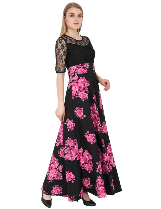 Designer Stylish Party Wear Pink Colour Net Gown Cony International 