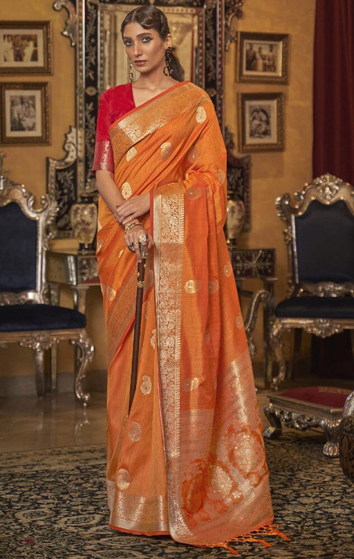 Designer Party Wer Meena Butti Woven Soft Silk Saree With Zari & Woven Border Tassal Pallu And Woven Blouse Material. Apparel & Accessories Roopkashish 