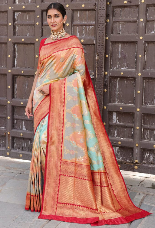 Designer Party Wear Weaving Silk Saree With Magenta Blouse. Apparel & Accessories Roopkashish 
