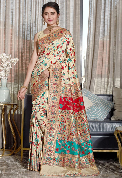 Soft Banarasi Silk Saree With Heavy Mina Weaving Rich Pallu Saree. Apparel & Accessories Roopkashish 
