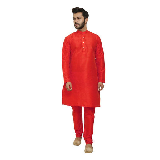 AAZ WEAR Traditional Kurta Pyjama Set for Men Ethnic Wear for Men Wedding /Pooja Occasion or Regular Use Kurta Set RED Men Indo-Western with Dhoti Pant AROSE ENTERPRISES 