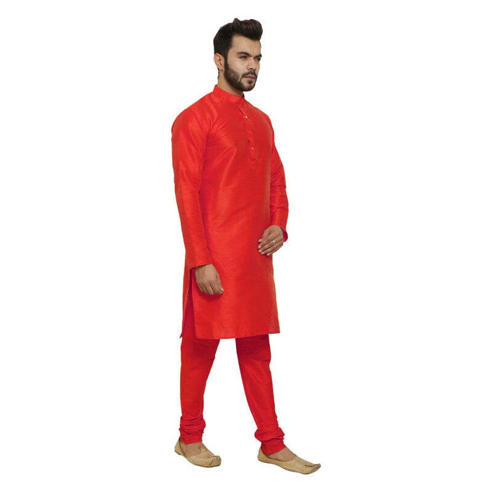 AAZ WEAR Traditional Kurta Pyjama Set for Men Ethnic Wear for Men Wedding /Pooja Occasion or Regular Use Kurta Set RED Men Indo-Western with Dhoti Pant AROSE ENTERPRISES 