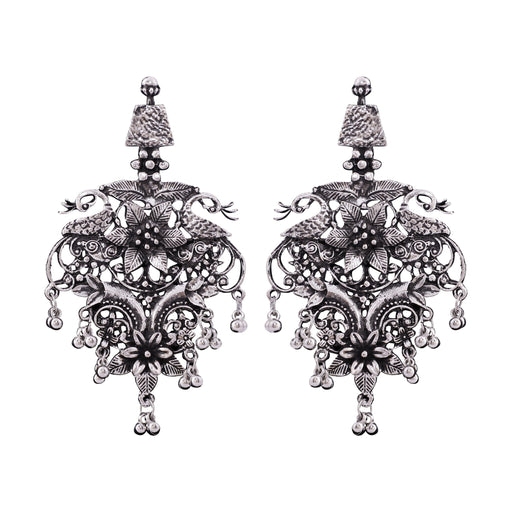 ARADHYA Bollywood inspired big traditional German Oxidized Silver Drop Earrings for women and girls Imitation Jewellery Aradhya Jewellery 