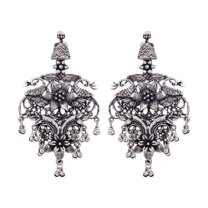 ARADHYA Bollywood inspired big traditional German Oxidized Silver Drop Earrings for women and girls Imitation Jewellery Aradhya Jewellery 