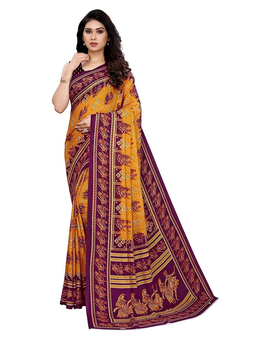 SVB Saree Mustard Colour Bandhej Printed Georgette Saree Saree SVB Sarees 