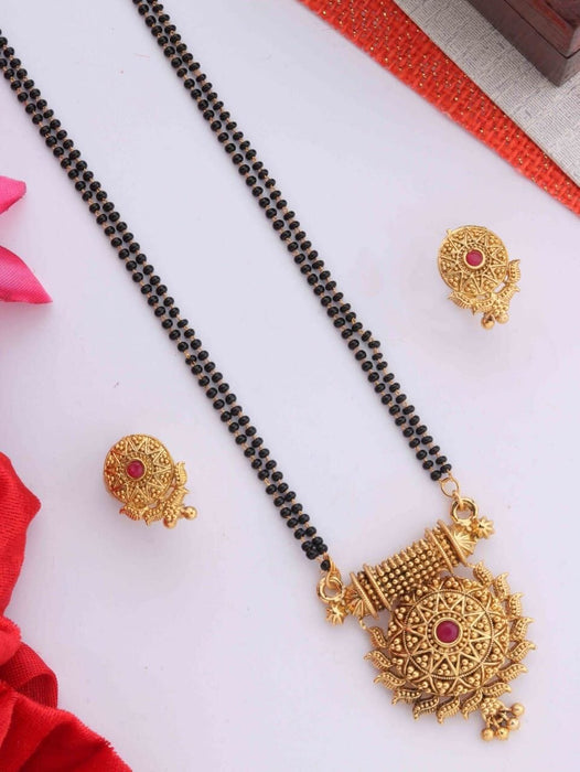 DESIGNER MANGALSUTRA SET FOR WOMEN MATERIAL: SOLID MOTI AND MAZZAK WITH EARING SET MANGALSUTRA HANSNI FASHION 