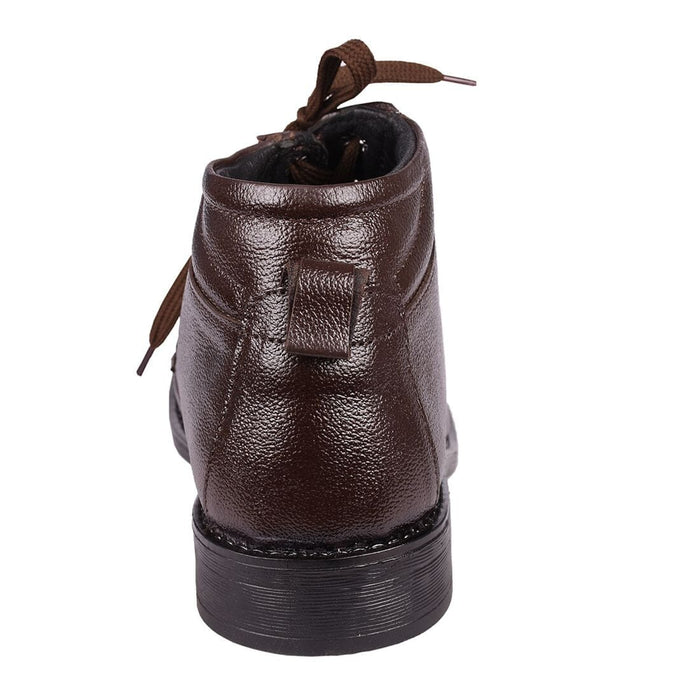 Somugi Genuine Leather Brown Formal Lace up Half Boot Formal Shoes Avinash Handicrafts 