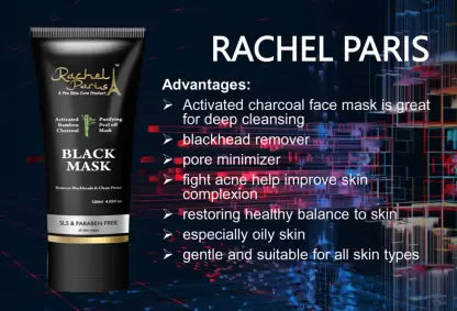Rachel Paris Charcoal Peel off mask Anti-Ageing (120 ml) Peel Off Mask Noaharkworld 