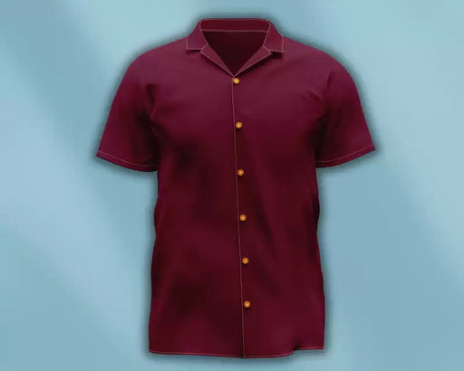 THE CROWNLADY Polycotton Solid Shirt Fabric Maroon Apparel & Accessories The Crown Lady 