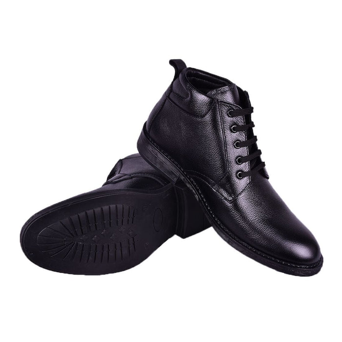 Somugi Genuine Leather Black Formal Lace up Half Boot Formal Shoes Avinash Handicrafts 