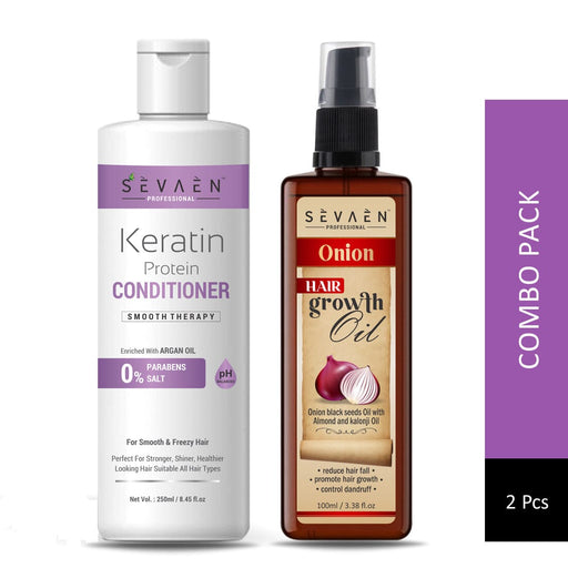 Keratin Conditioner and ayurvedic Hair Oil for make your Hair Strong smooth and shine Hair Care SEVAEN PROFESSIONAL 
