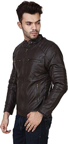 Garmadian Brown Casual Pu Leather Jacket for Men Jackets Demind Fashion 