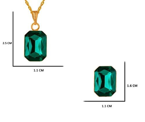 JFL - Pretty Stylish Crystal Pendant With Chain and Earrings Set for Women & Girls Chains JFL 