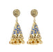 Aradhya Indian Traditional Golden Stylish Jhumki Earrings for Women and Girls (Blue) Imitation Jewellery Aradhya Jewellery 