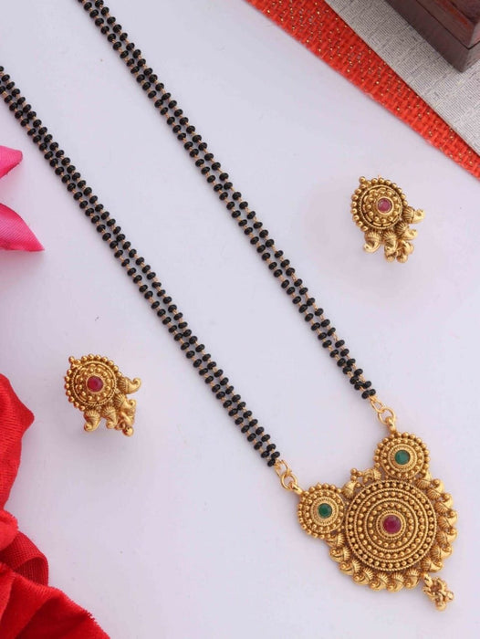 DESIGNER MANGALSUTRA SET FOR WOMEN MATERIAL: SOLID MOTI AND MAZZAK WITH EARING SET MANGALSUTRA HANSNI FASHION 