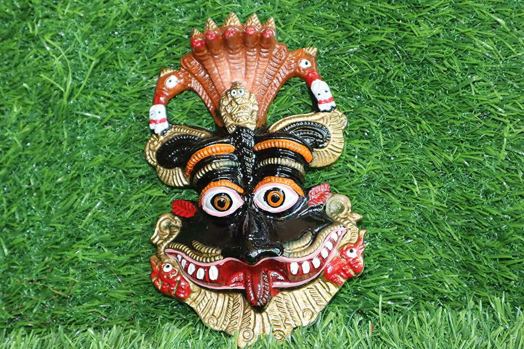 Salvus APP SOLUTIONS Narsingh Black face Wall Hanging Metal Mahakal Face Mask For Home, Office & Shops(Multi_5.5x4 INCH) Home Decors Salvus App Solutions 