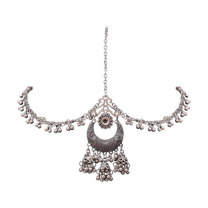 Aradhya Stylish Navratri Sale Oxidized Silver Maang Tikka Matha Patti for Women and Girls Imitation Jewellery Aradhya Jewellery 