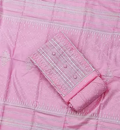 Cotton Salwar Suit Material (Unstitched)Pink Apparel & Accessories ILYANA 