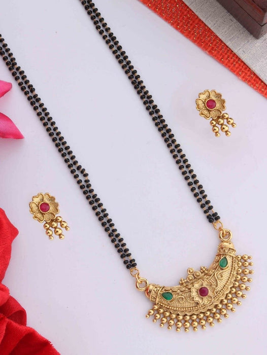 DESIGNER MANGALSUTRA SET FOR WOMEN MATERIAL: SOLID MOTI AND MAZZAK WITH EARING SET MANGALSUTRA HANSNI FASHION 