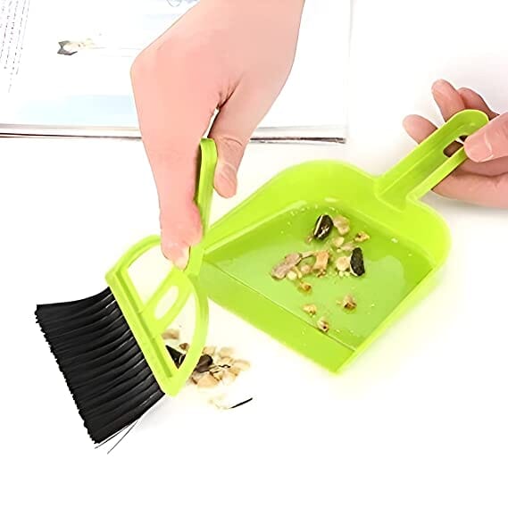 LSARI Mini Plastic Cleaning Brush and Dustpan Set Sweep Broom for Computer, Keyboard, Desktop, Car Table (Multicolour) Home Accessories Aric Retail India Company 
